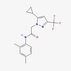 2-[5-cyclopropyl-3-(trifluoromethyl)-1H-pyrazol-1-yl]-N-(2,4-dimethylphenyl)acetamide