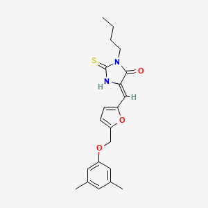 molecular formula C21H24N2O3S B10945379 (5Z)-3-butyl-5-({5-[(3,5-dimethylphenoxy)methyl]furan-2-yl}methylidene)-2-sulfanyl-3,5-dihydro-4H-imidazol-4-one 