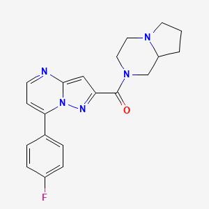 molecular formula C20H20FN5O B10945417 [7-(4-Fluorophenyl)pyrazolo[1,5-A]pyrimidin-2-YL][hexahydropyrrolo[1,2-A]pyrazin-2(1H)-YL]methanone 