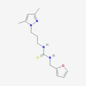 1-[3-(3,5-dimethyl-1H-pyrazol-1-yl)propyl]-3-(furan-2-ylmethyl)thiourea