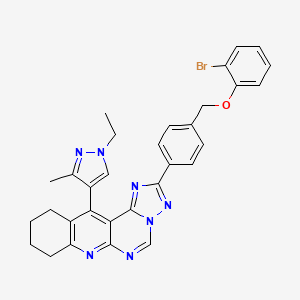 molecular formula C31H28BrN7O B10945435 13-[4-[(2-bromophenoxy)methyl]phenyl]-9-(1-ethyl-3-methylpyrazol-4-yl)-2,12,14,15,17-pentazatetracyclo[8.7.0.03,8.011,15]heptadeca-1,3(8),9,11,13,16-hexaene 