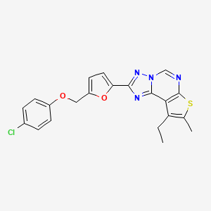 2-{5-[(4-Chlorophenoxy)methyl]-2-furyl}-9-ethyl-8-methylthieno[3,2-E][1,2,4]triazolo[1,5-C]pyrimidine