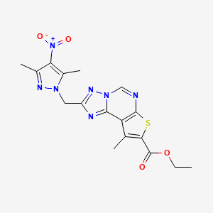 molecular formula C17H17N7O4S B10945445 ethyl 2-[(3,5-dimethyl-4-nitro-1H-pyrazol-1-yl)methyl]-9-methylthieno[3,2-e][1,2,4]triazolo[1,5-c]pyrimidine-8-carboxylate 