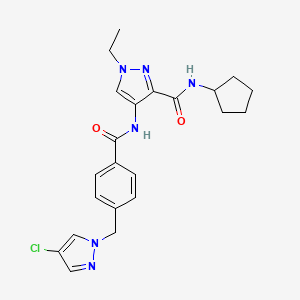 4-[({4-[(4-chloro-1H-pyrazol-1-yl)methyl]phenyl}carbonyl)amino]-N-cyclopentyl-1-ethyl-1H-pyrazole-3-carboxamide