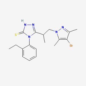 molecular formula C18H22BrN5S B10945467 5-[1-(4-bromo-3,5-dimethyl-1H-pyrazol-1-yl)propan-2-yl]-4-(2-ethylphenyl)-4H-1,2,4-triazole-3-thiol 