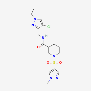 N-[(4-chloro-1-ethyl-1H-pyrazol-3-yl)methyl]-1-[(1-methyl-1H-pyrazol-4-yl)sulfonyl]piperidine-3-carboxamide