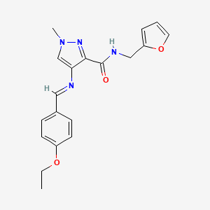 4-{[(E)-(4-ethoxyphenyl)methylidene]amino}-N-(furan-2-ylmethyl)-1-methyl-1H-pyrazole-3-carboxamide