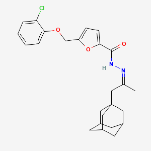 molecular formula C25H29ClN2O3 B10945490 N-[(Z)-2-(1-Adamantyl)-1-methylethylidene]-5-[(2-chlorophenoxy)methyl]-2-furohydrazide 