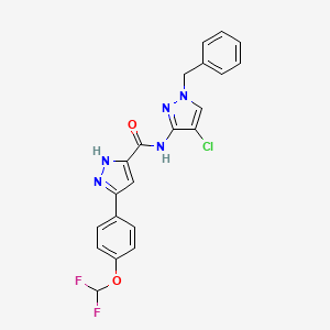 molecular formula C21H16ClF2N5O2 B10945495 N-(1-benzyl-4-chloro-1H-pyrazol-3-yl)-5-[4-(difluoromethoxy)phenyl]-1H-pyrazole-3-carboxamide 