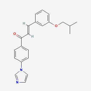 molecular formula C22H22N2O2 B10945502 (2E)-1-[4-(1H-imidazol-1-yl)phenyl]-3-[3-(2-methylpropoxy)phenyl]prop-2-en-1-one 