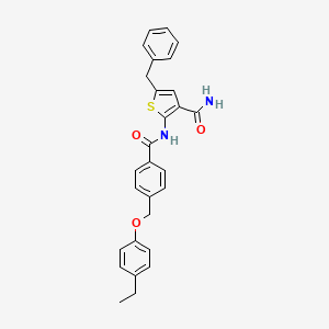 5-Benzyl-2-[({4-[(4-ethylphenoxy)methyl]phenyl}carbonyl)amino]thiophene-3-carboxamide