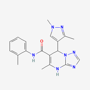 molecular formula C19H21N7O B10945537 7-(1,3-dimethyl-1H-pyrazol-4-yl)-5-methyl-N-(2-methylphenyl)-4,7-dihydro[1,2,4]triazolo[1,5-a]pyrimidine-6-carboxamide 