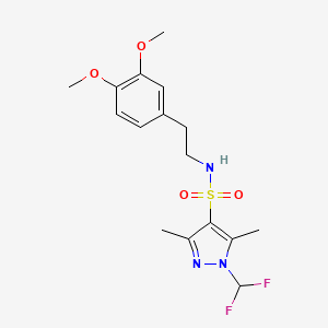 1-(difluoromethyl)-N-[2-(3,4-dimethoxyphenyl)ethyl]-3,5-dimethyl-1H-pyrazole-4-sulfonamide