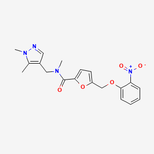 N-[(1,5-dimethyl-1H-pyrazol-4-yl)methyl]-N-methyl-5-[(2-nitrophenoxy)methyl]furan-2-carboxamide