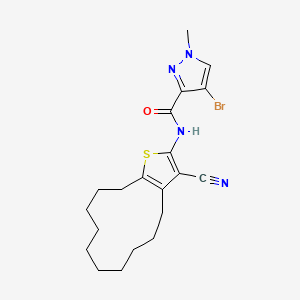 4-bromo-N-(3-cyano-4,5,6,7,8,9,10,11,12,13-decahydrocyclododeca[b]thiophen-2-yl)-1-methyl-1H-pyrazole-3-carboxamide