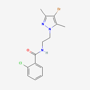 N-[2-(4-bromo-3,5-dimethyl-1H-pyrazol-1-yl)ethyl]-2-chlorobenzamide