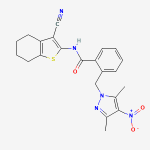 N-(3-cyano-4,5,6,7-tetrahydro-1-benzothiophen-2-yl)-2-[(3,5-dimethyl-4-nitro-1H-pyrazol-1-yl)methyl]benzamide