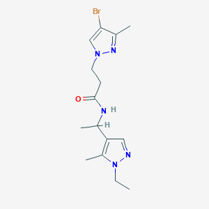 molecular formula C15H22BrN5O B10945628 3-(4-bromo-3-methyl-1H-pyrazol-1-yl)-N-[1-(1-ethyl-5-methyl-1H-pyrazol-4-yl)ethyl]propanamide 