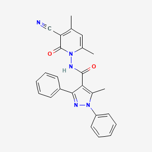 N-(3-cyano-4,6-dimethyl-2-oxopyridin-1(2H)-yl)-5-methyl-1,3-diphenyl-1H-pyrazole-4-carboxamide