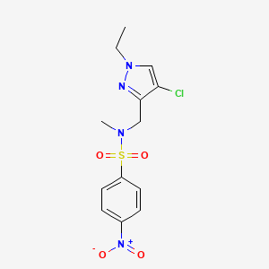 molecular formula C13H15ClN4O4S B10945636 N-[(4-chloro-1-ethyl-1H-pyrazol-3-yl)methyl]-N-methyl-4-nitrobenzenesulfonamide 