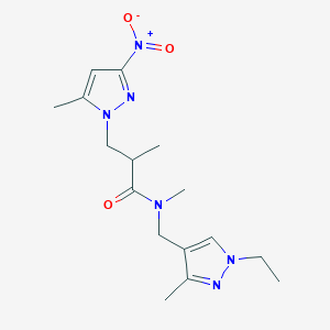 N-[(1-ethyl-3-methyl-1H-pyrazol-4-yl)methyl]-N,2-dimethyl-3-(5-methyl-3-nitro-1H-pyrazol-1-yl)propanamide