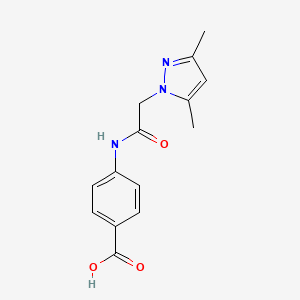 molecular formula C14H15N3O3 B10945649 4-{[(3,5-dimethyl-1H-pyrazol-1-yl)acetyl]amino}benzoic acid 