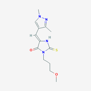 (5Z)-5-[(1,3-dimethyl-1H-pyrazol-4-yl)methylidene]-3-(3-methoxypropyl)-2-thioxoimidazolidin-4-one