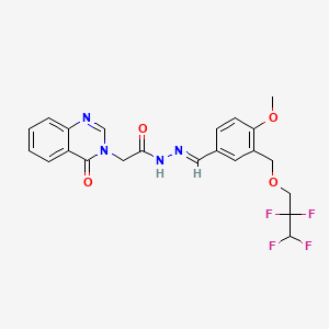 N'-[(E)-{4-methoxy-3-[(2,2,3,3-tetrafluoropropoxy)methyl]phenyl}methylidene]-2-(4-oxoquinazolin-3(4H)-yl)acetohydrazide