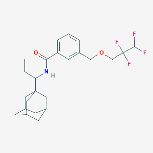 molecular formula C24H31F4NO2 B10945693 N-[1-(1-Adamantyl)propyl]-3-[(2,2,3,3-tetrafluoropropoxy)methyl]benzamide 