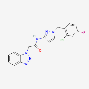 2-(1H-benzotriazol-1-yl)-N-[1-(2-chloro-4-fluorobenzyl)-1H-pyrazol-3-yl]acetamide