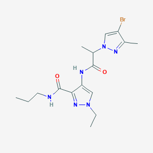 4-{[2-(4-bromo-3-methyl-1H-pyrazol-1-yl)propanoyl]amino}-1-ethyl-N-propyl-1H-pyrazole-3-carboxamide