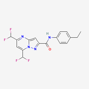 molecular formula C17H14F4N4O B10945783 5,7-bis(difluoromethyl)-N-(4-ethylphenyl)pyrazolo[1,5-a]pyrimidine-2-carboxamide 