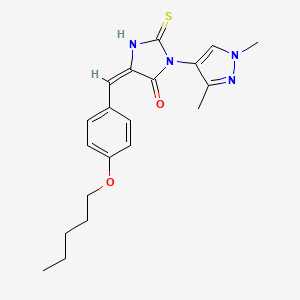 (5E)-3-(1,3-dimethyl-1H-pyrazol-4-yl)-5-[4-(pentyloxy)benzylidene]-2-sulfanyl-3,5-dihydro-4H-imidazol-4-one