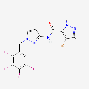 4-bromo-1,3-dimethyl-N-[1-(2,3,4,5-tetrafluorobenzyl)-1H-pyrazol-3-yl]-1H-pyrazole-5-carboxamide