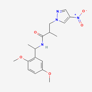 N-[1-(2,5-dimethoxyphenyl)ethyl]-2-methyl-3-(4-nitro-1H-pyrazol-1-yl)propanamide