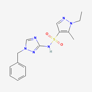 molecular formula C15H18N6O2S B10945870 N-(1-benzyl-1H-1,2,4-triazol-3-yl)-1-ethyl-5-methyl-1H-pyrazole-4-sulfonamide 