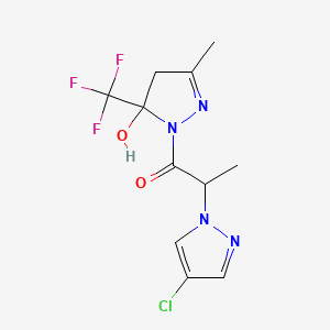 2-(4-chloro-1H-pyrazol-1-yl)-1-[5-hydroxy-3-methyl-5-(trifluoromethyl)-4,5-dihydro-1H-pyrazol-1-yl]propan-1-one