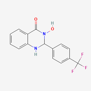 molecular formula C15H11F3N2O2 B10945890 3-hydroxy-2-[4-(trifluoromethyl)phenyl]-2,3-dihydroquinazolin-4(1H)-one 