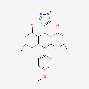 10-(4-methoxyphenyl)-3,3,6,6-tetramethyl-9-(1-methyl-1H-pyrazol-4-yl)-3,4,6,7,9,10-hexahydroacridine-1,8(2H,5H)-dione