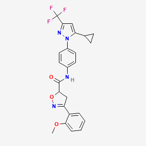 N-{4-[5-cyclopropyl-3-(trifluoromethyl)-1H-pyrazol-1-yl]phenyl}-3-(2-methoxyphenyl)-4,5-dihydro-1,2-oxazole-5-carboxamide