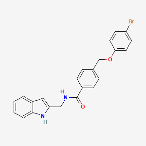 molecular formula C23H19BrN2O2 B10945918 4-[(4-bromophenoxy)methyl]-N-(1H-indol-2-ylmethyl)benzamide 