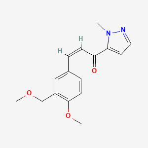 molecular formula C16H18N2O3 B10945922 (2Z)-3-[4-methoxy-3-(methoxymethyl)phenyl]-1-(1-methyl-1H-pyrazol-5-yl)prop-2-en-1-one 