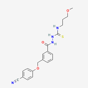 molecular formula C20H22N4O3S B10945931 2-({3-[(4-cyanophenoxy)methyl]phenyl}carbonyl)-N-(3-methoxypropyl)hydrazinecarbothioamide 