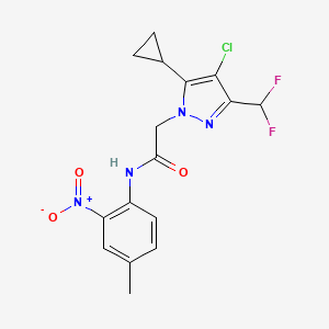 2-[4-chloro-5-cyclopropyl-3-(difluoromethyl)-1H-pyrazol-1-yl]-N-(4-methyl-2-nitrophenyl)acetamide