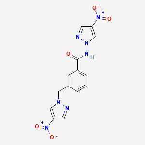 N-(4-nitro-1H-pyrazol-1-yl)-3-[(4-nitro-1H-pyrazol-1-yl)methyl]benzamide