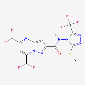 5,7-bis(difluoromethyl)-N-[3-(methylsulfanyl)-5-(trifluoromethyl)-4H-1,2,4-triazol-4-yl]pyrazolo[1,5-a]pyrimidine-2-carboxamide