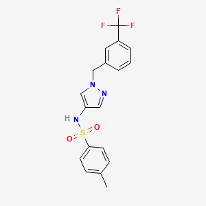 4-methyl-N-[1-[[3-(trifluoromethyl)phenyl]methyl]pyrazol-4-yl]benzenesulfonamide