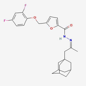 molecular formula C25H28F2N2O3 B10945958 N-[(Z)-2-(1-Adamantyl)-1-methylethylidene]-5-[(2,4-difluorophenoxy)methyl]-2-furohydrazide 