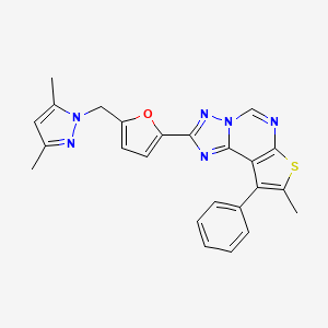 2-{5-[(3,5-Dimethyl-1H-pyrazol-1-YL)methyl]-2-furyl}-8-methyl-9-phenylthieno[3,2-E][1,2,4]triazolo[1,5-C]pyrimidine