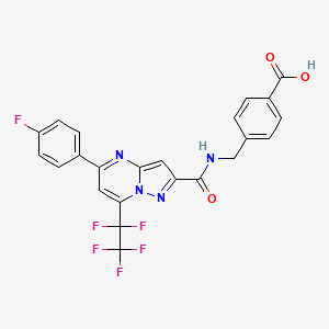 4-[({[5-(4-Fluorophenyl)-7-(pentafluoroethyl)pyrazolo[1,5-a]pyrimidin-2-yl]carbonyl}amino)methyl]benzoic acid